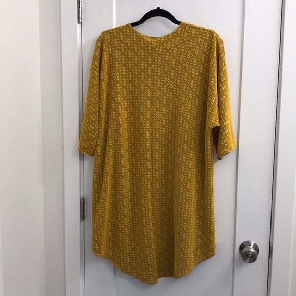 Lularoe mustard layer cover up top - Picture 2 of 3